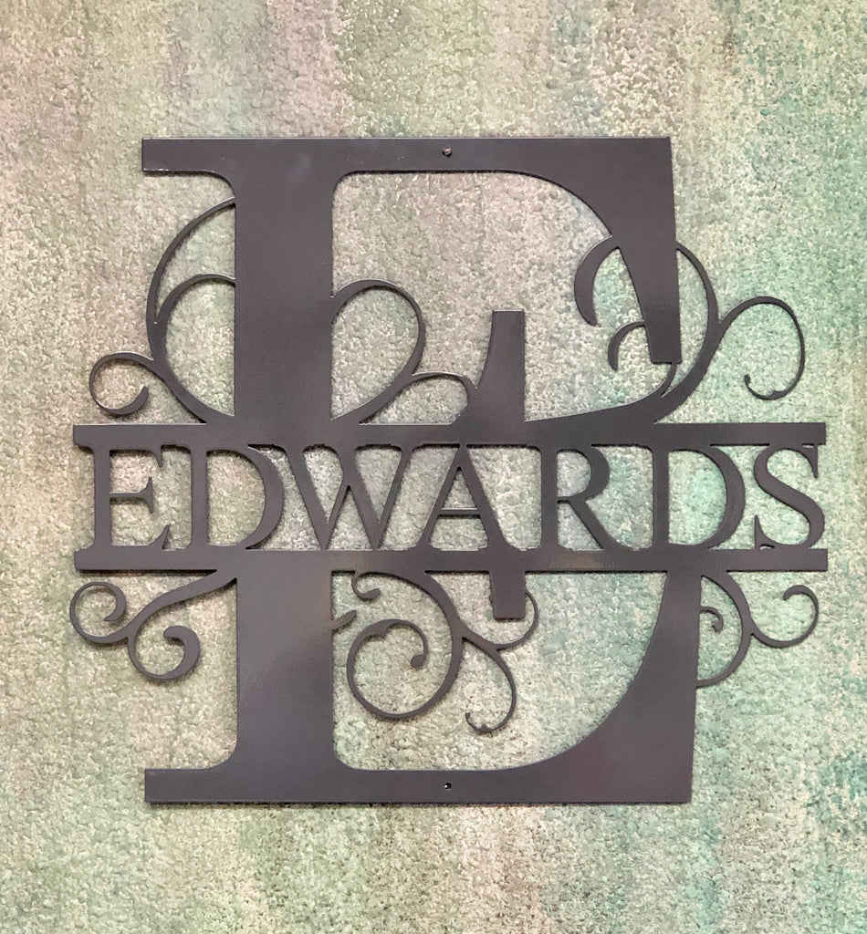 Monogram Split Letter Personalized Metal - Matarow