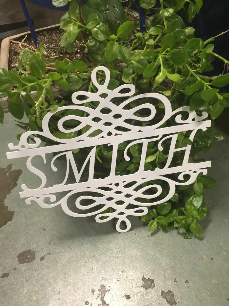 Split Scroll Last Name Personalized Sign - Matarow