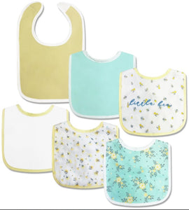 Modern Baby Drooler Bibs  - 6 pack