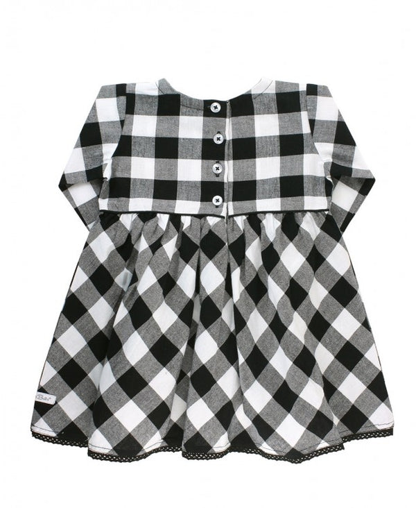 Black and White Plaid High Low Top