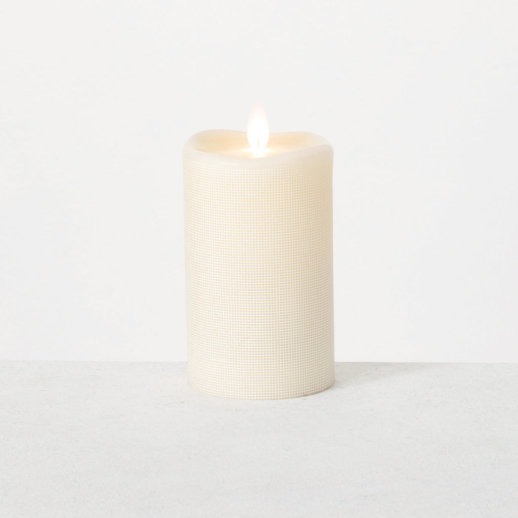 Textured FROSTED CANDLE PILLAR 5"