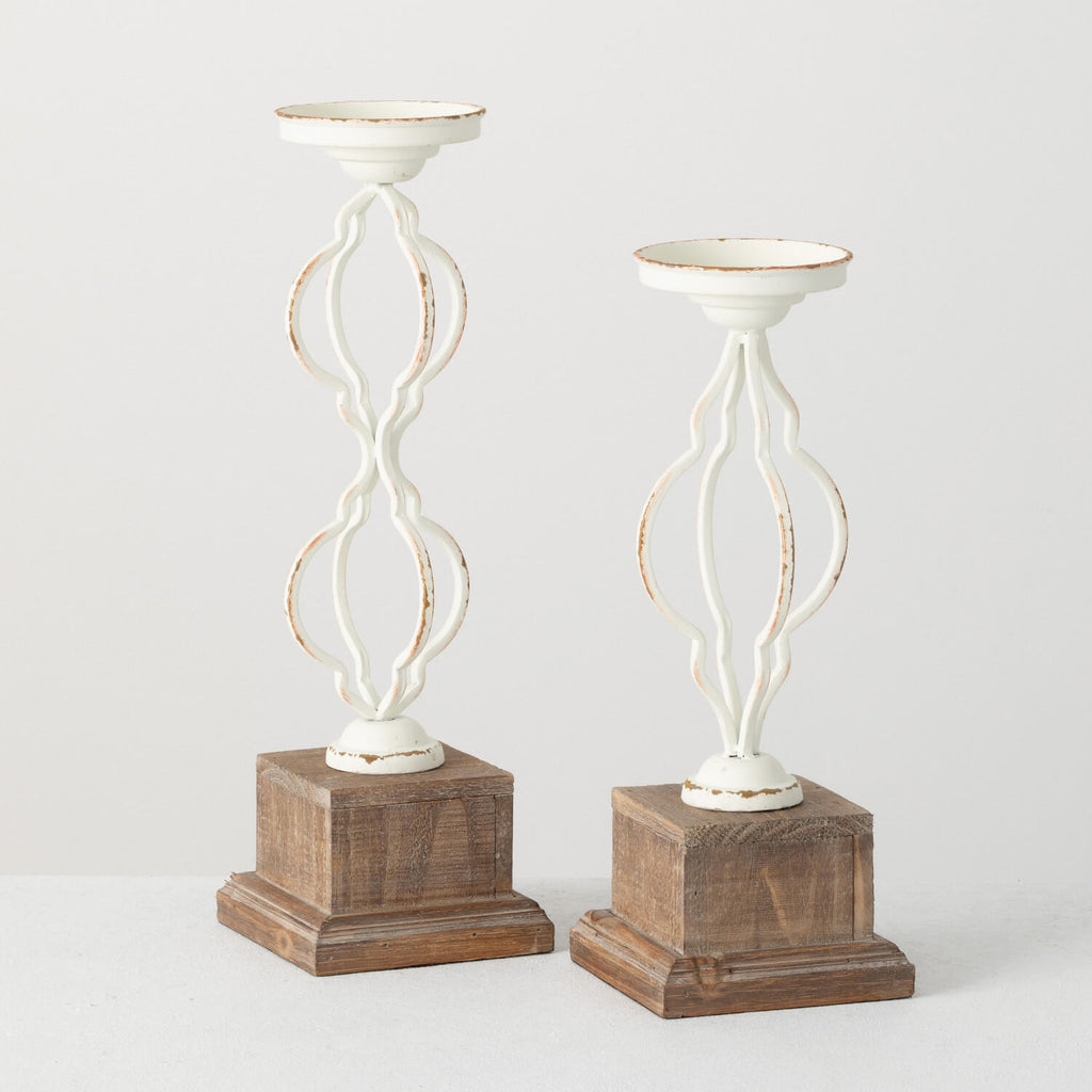 PILLAR CANDLE HOLDER Set 2