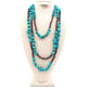 Layered Turquoise Stone Necklace with Copper Navajo Beads