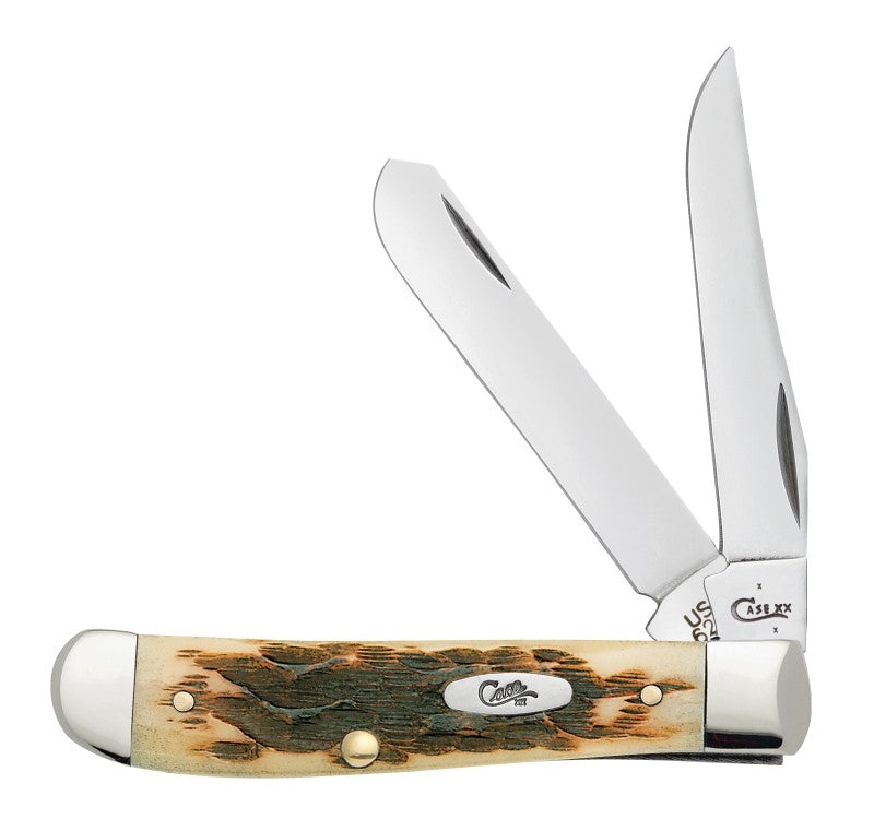 Case Amber Bone Peach Seed Jig Mini Trapper No. 00013 - Matarow