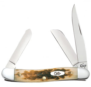 Case Amber Bone Peach Seed Jig Medium Stockman No. 00042 - Matarow