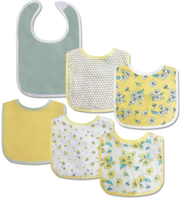 Modern Baby Drooler Bibs  - 6 pack