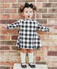Black & White Plaid Button Back Dress