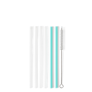 Clear + Aqua Reusable Straw Set