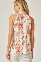 Brooke Pretty floral printed blouse with ruffles on top